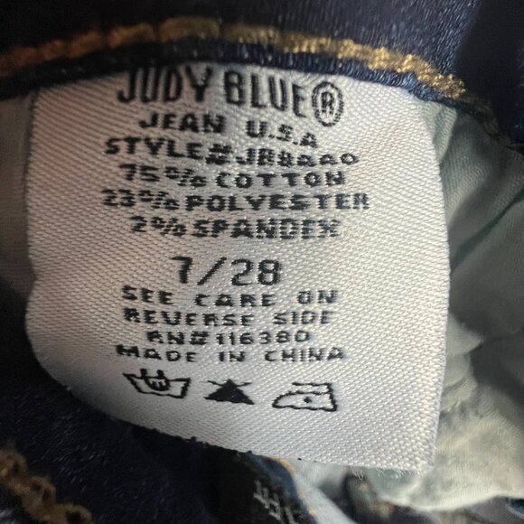 Judy Blue Jean Women 28x25* Crop Flare Skinny Mid Rise Blue Stretch Denim Tag 28 - Picture 8 of 16